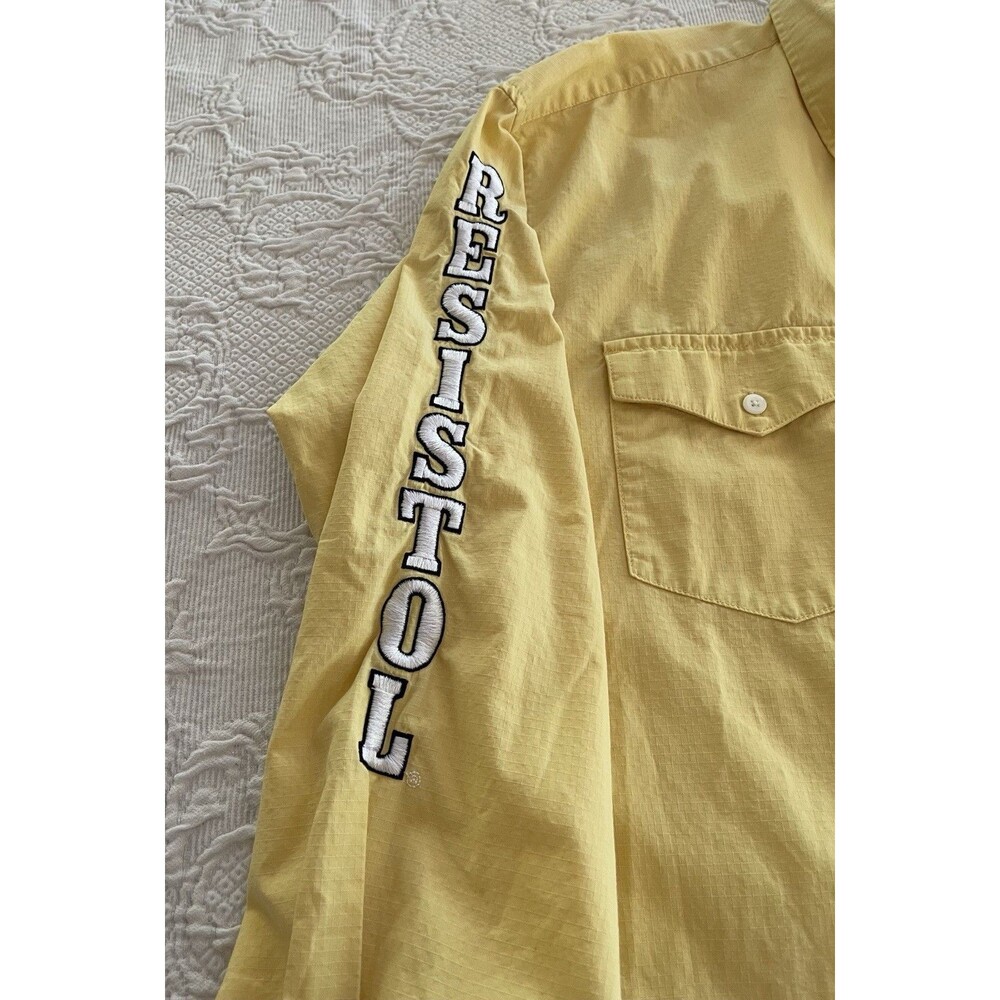 Resistol Rodeo Gear Western Shirt Embroidered Yellow LS Hong Kong Mens Large - Picture 8 of 15